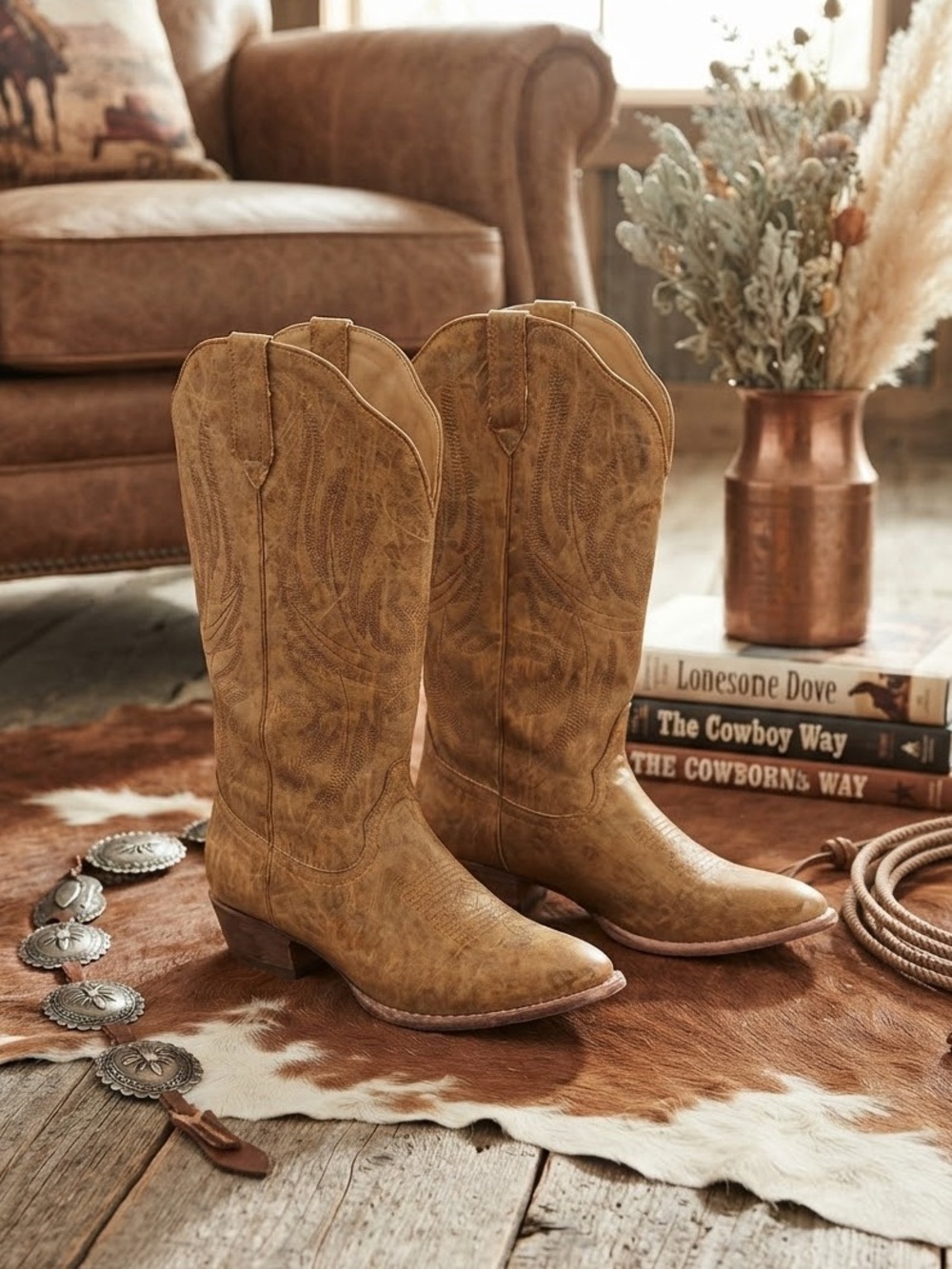 Women's Western Cowgirl Cowboy Boot Brown Dallas Pointed Toe by Silver Canyon 9